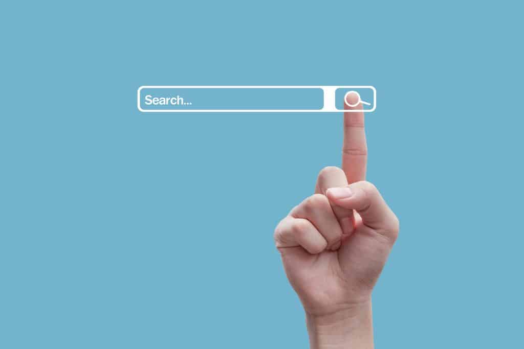 A person clicks search on the web