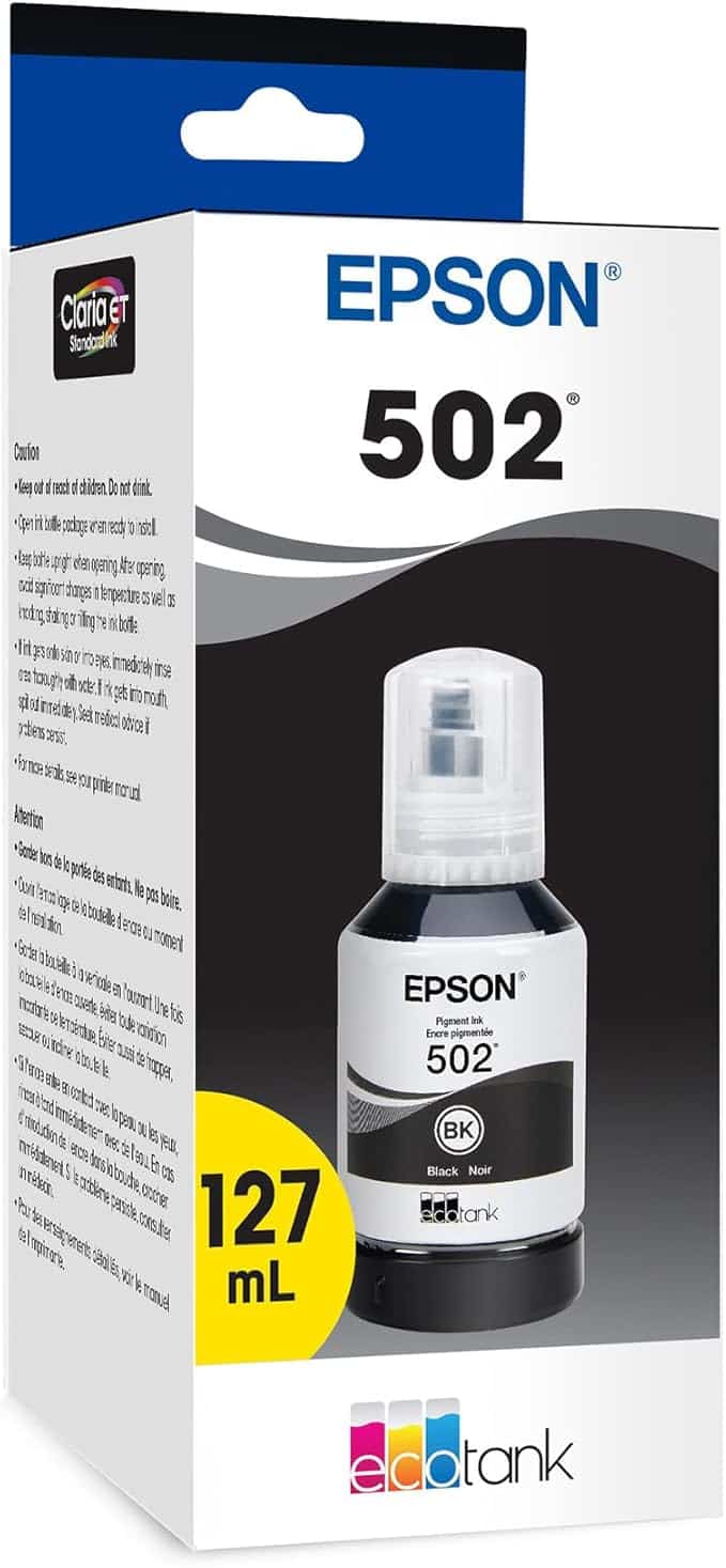 Single bottle of black ink.