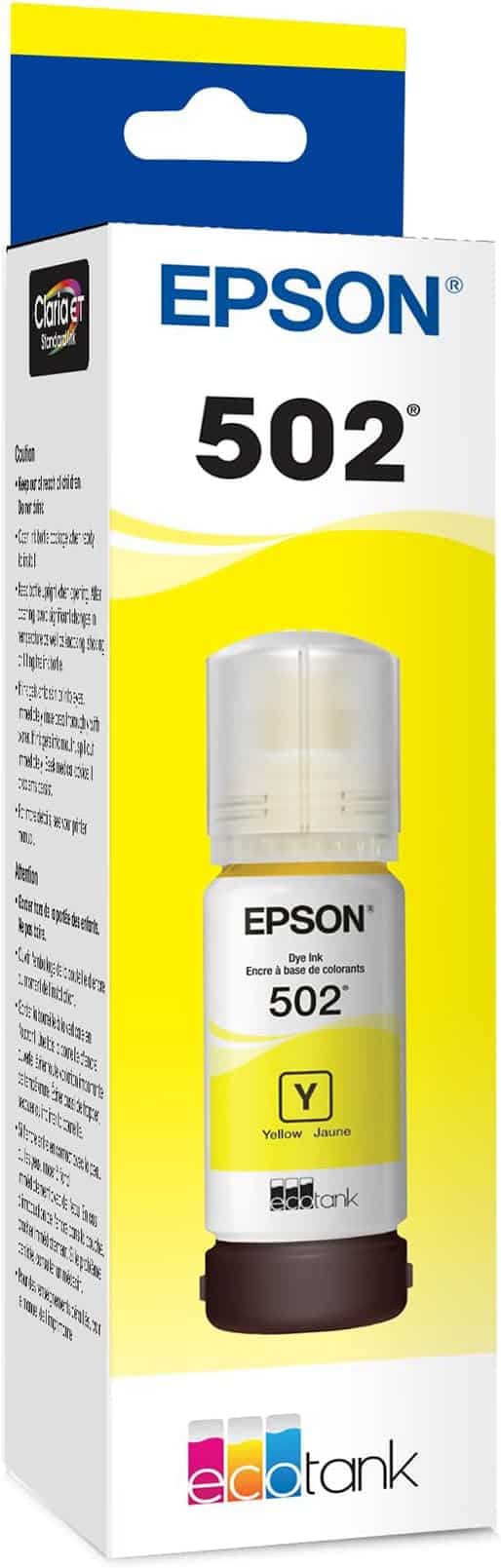 Epson EcoTank 502 Ink Yellow 1 bottle.